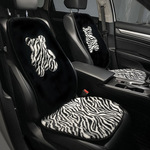 汽车坐垫秋冬季短毛绒网红斑马熊四季通用加热垫可爱车载座垫冬天