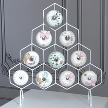 歐式鐵藝甜甜圈展示架子 婚禮甜品台擺件 烘培面包架蛋糕櫥窗道具