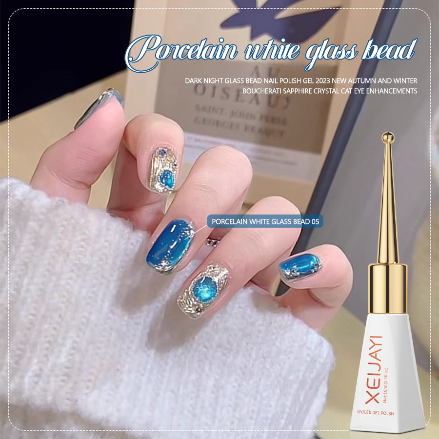 Esmalte de Uñas Ojo de Gato Blanco Perla de Vidrio para Salón de Uñas