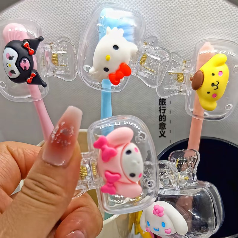 かわいい漫画 KT 猫ポータブル旅行歯ブラシ保護カバー蓋付き防塵電動歯ブラシ収納保護カバー|undefined