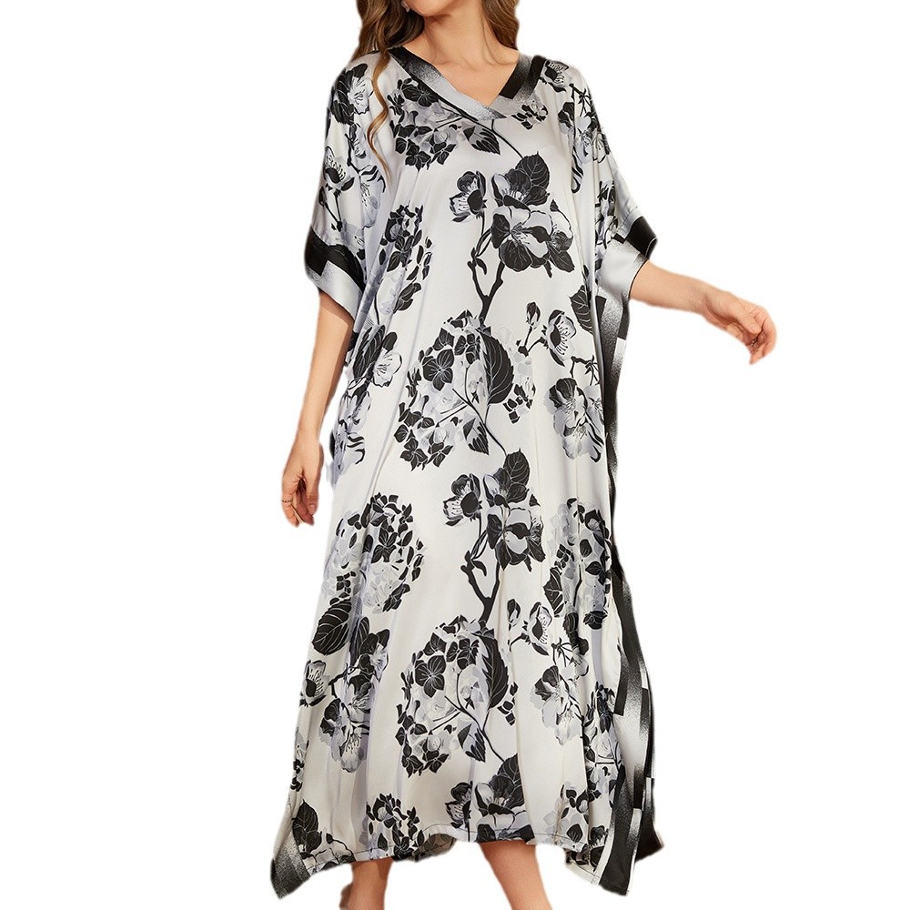 Estilo de Oriente Medio impresión ropa de dormir mujer transfronteriza explosión larga ropa casera alta sensación camisa túnica DP3393