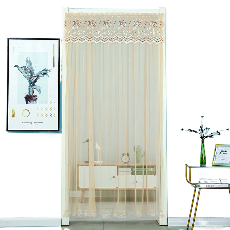 Cortina a prueba de mosquitos verano hogar velcro sin perforación cortina de encaje cortina de dormitorio cuatro estaciones universal