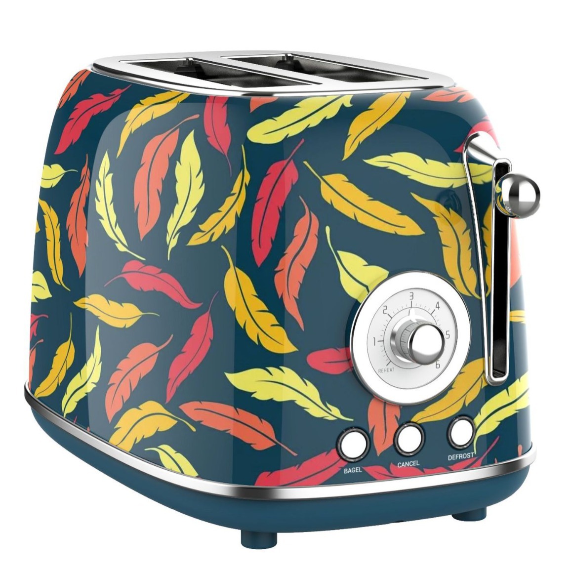 Hot Sale Custom Home Retro Toaster Multifunction Two Slices Stainless Steel Automatic Pop up Toaster with Grill