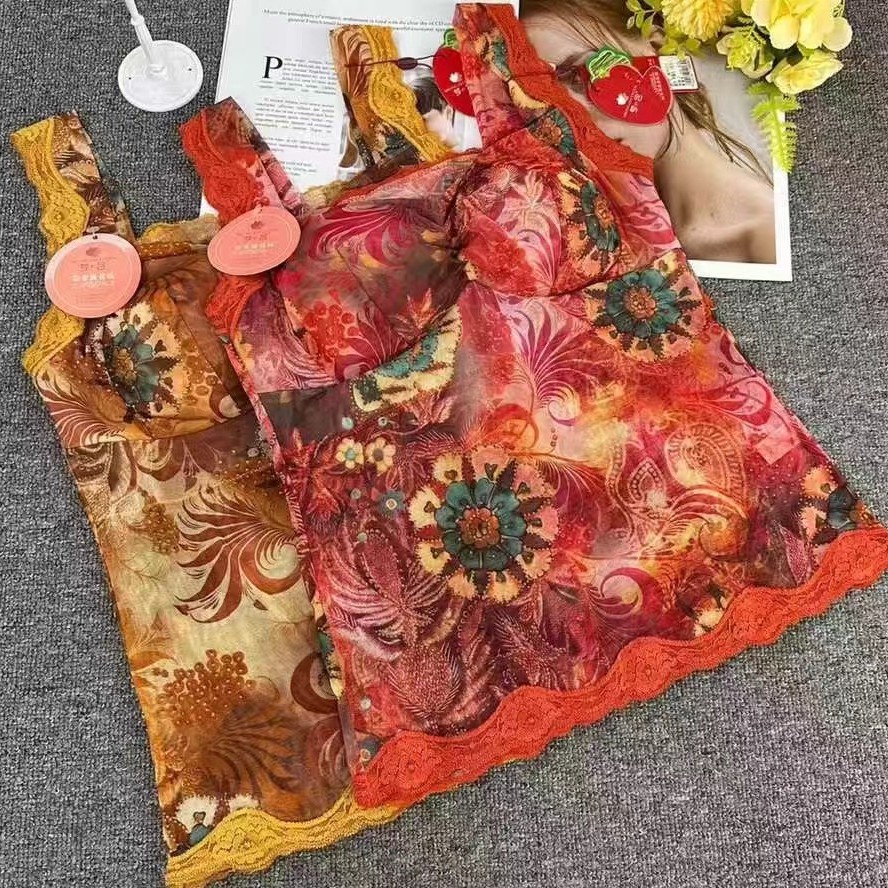 Nuevo encaje de alta calidad, chaleco de mujer sin anillo de acero, sujetador cómodo, ropa interior deportiva para dormir, mujer al por mayor.