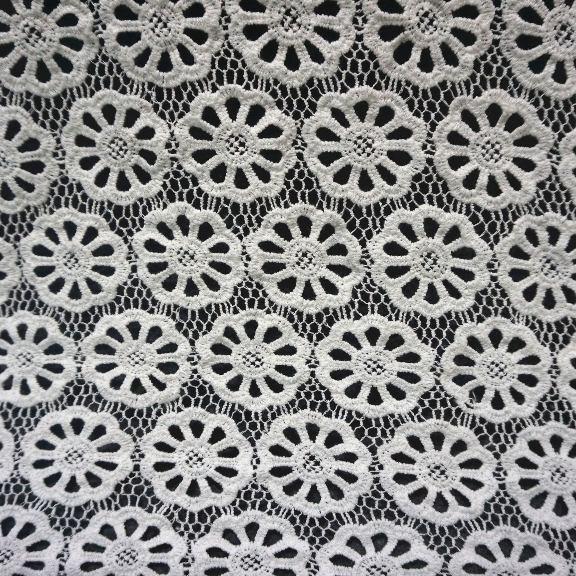 厂家现货服装饰蕾丝面料 棉线水溶满幅花边辅料