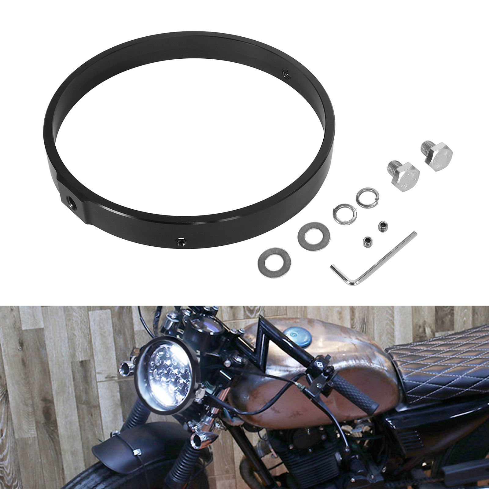 Modified Headlight Ring for Motorcycle 5.8inch 7inch Headlight Ring Harley Headlight Mounting Bracket Decorative Light Ring