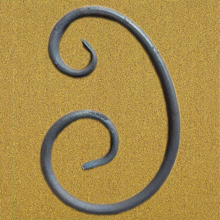 直径12圆钢锻造铁艺零件 学校工厂扶手栏杆配件 组装栏杆花叶配件