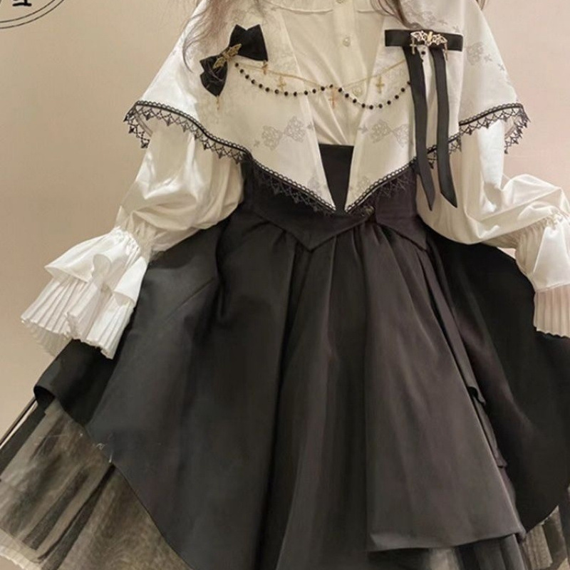 ハロウィン ゴシック ロリータ ランタン スリーブ シャツ ウエスト ロリータ SK スカート イブニング プロセス ソング セサミ コス服|undefined