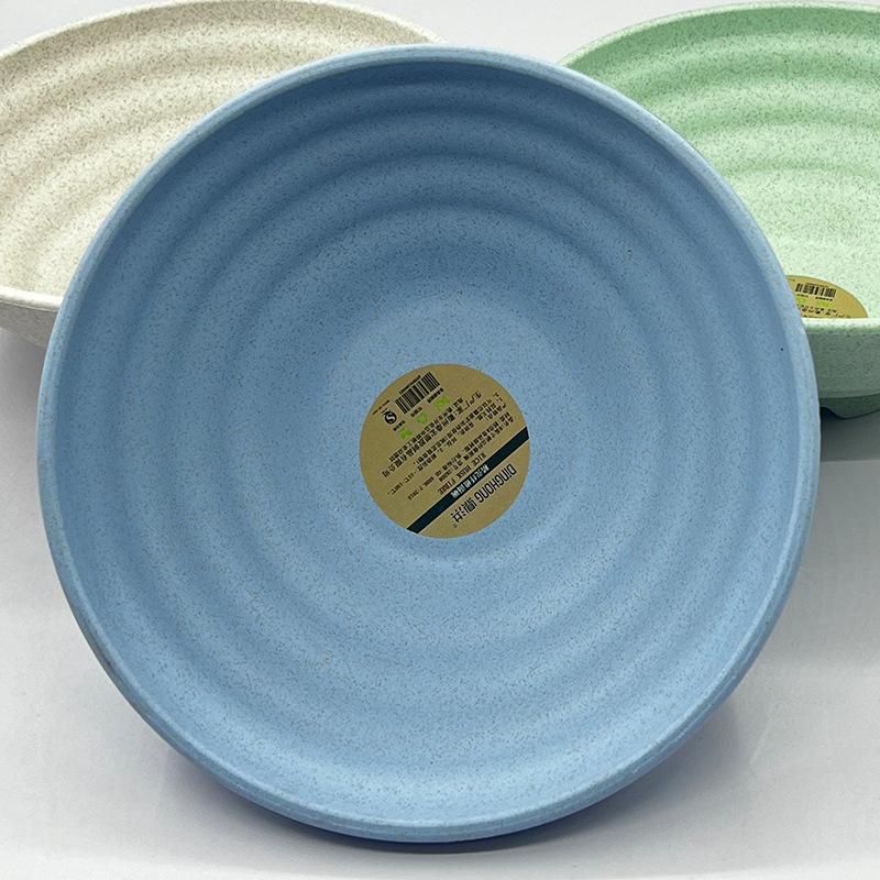 Printable logo New unbreakable rice husk fiber noodle bowl microwave oven tableware wholesale 8-inch stewed noodle bowl