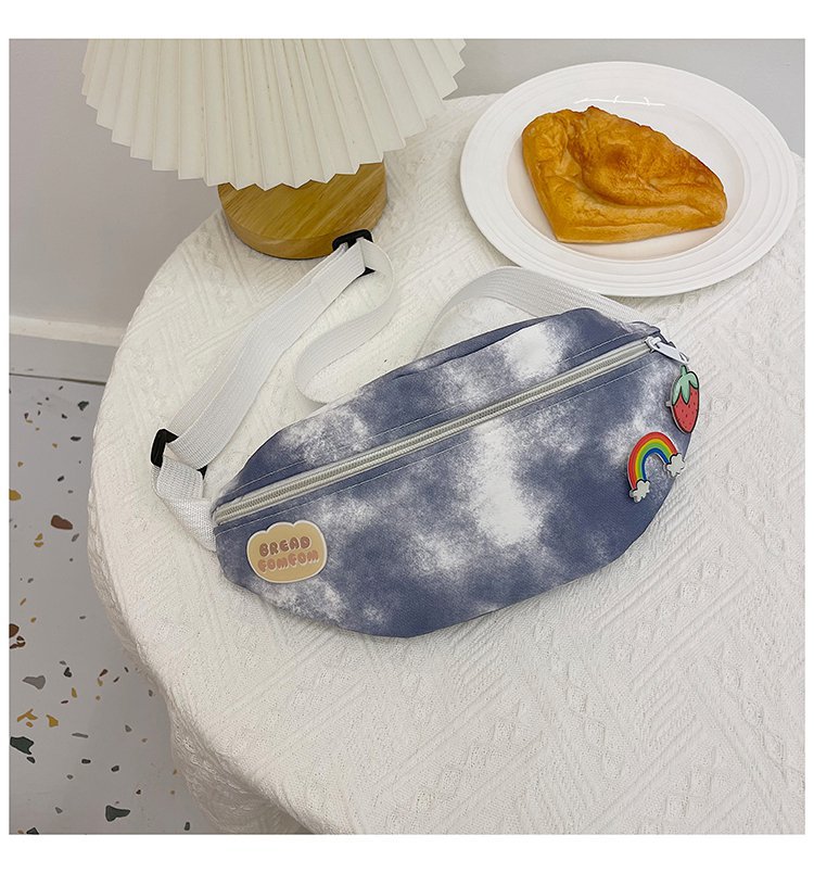 The 2024 new style of Japanese Harajuku trendy single-shoulder bag, a unique tie-dyed girl's chest bag, is fashionable and versatile. It's a single-shoulder crossbody bag undefined
