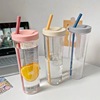 Red Book Same item glass ins Straw cup student Simplicity Plastic Readily Cup summer children Water cup