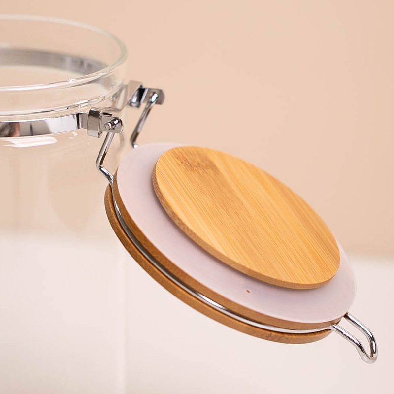 Precio de fábrica con tanque de almacenamiento de alimentos de vidrio sellado contenedor de café para granos de café té de especias botella de azúcar