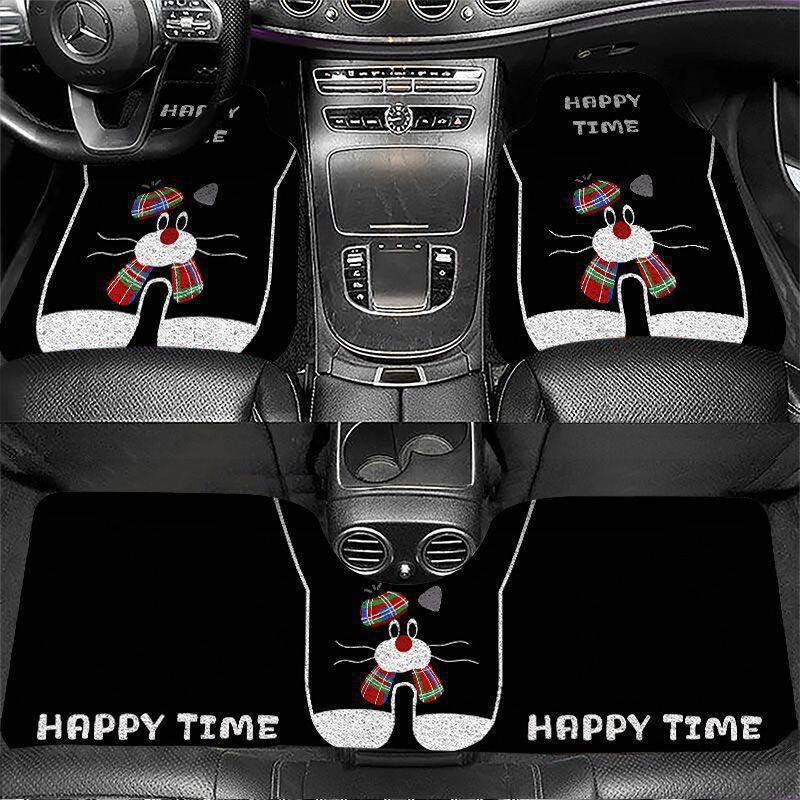 Cartoon-style silk loop car floor mats, universal non-slip and wear-resistant interior decorative mats, can be cut to size, foot mats, Amazon
