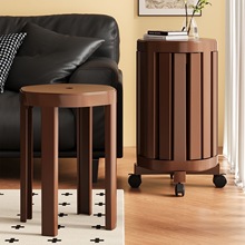 新中式叠叠乐圆凳实木可叠放餐桌凳组合家用茶几凳多功能滑轮边几
