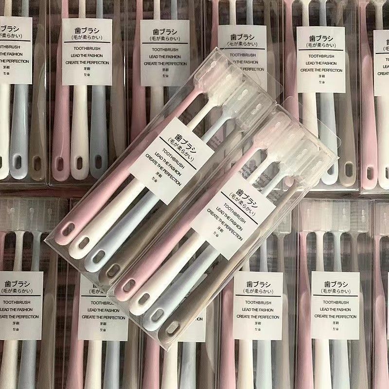 Cepillo de dientes de macarón combinado de carbón de bambú fino