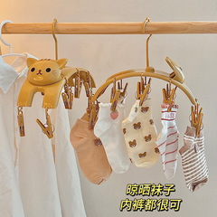 漫画家庭用学生寮収納神器クリップ付き靴下干し棚下着多機能ハンガー