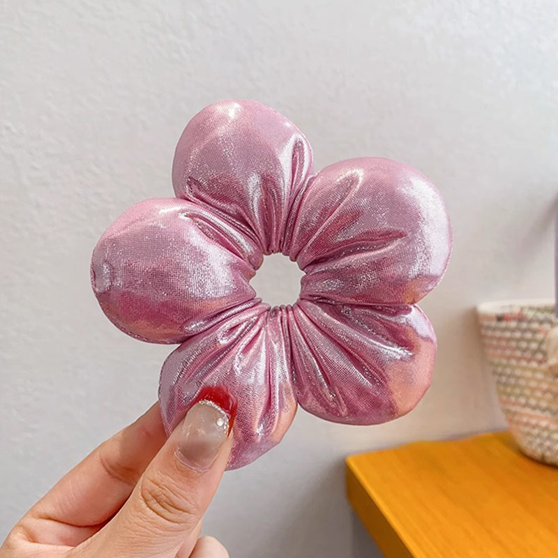 Primavera y verano para niños coreanos, algodón, cola de caballo, cuerda para la cabeza, tela para padres e hijos, flor de cinco pétalos, anillo para el cabello, sombrero de círculo de intestino grueso
