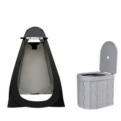 Avtomobil dam çadırları Travel, Bathing, Changing Clothes, Bathing - black-tent-portable-toilet-single-person
