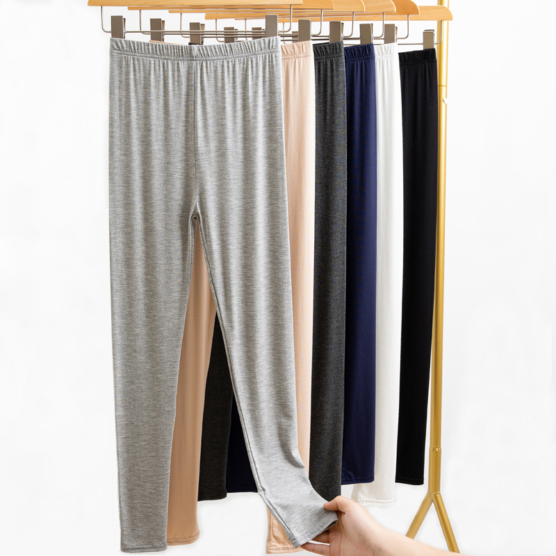 Adult Modal Leggings Women's Outer Wear Spring and Summer Thin Autumn Pants Tight plus size Stretch Black Yoga Cropped Pants