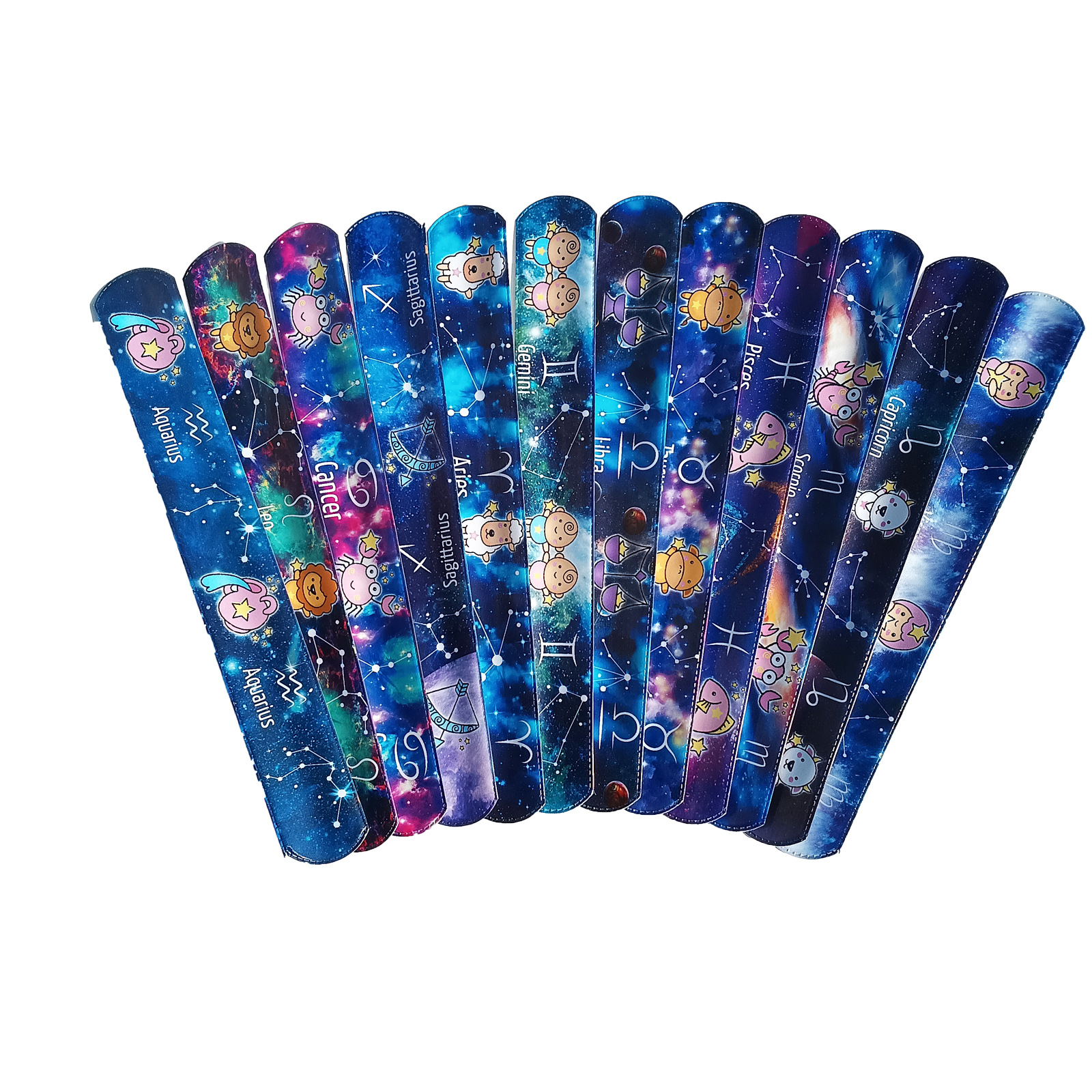 Constelación 12 estilo Snap anillo pulsera niños Snap anillo pulsera cielo estrellado partido Snap anillo