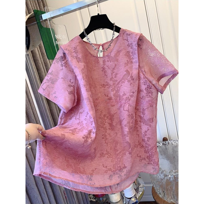 Design with a High-End Feel, Stunning New Chinese-Style Short-Sleeved Shirt, Loose Top, 2026 Summer New T-Shirt for Women