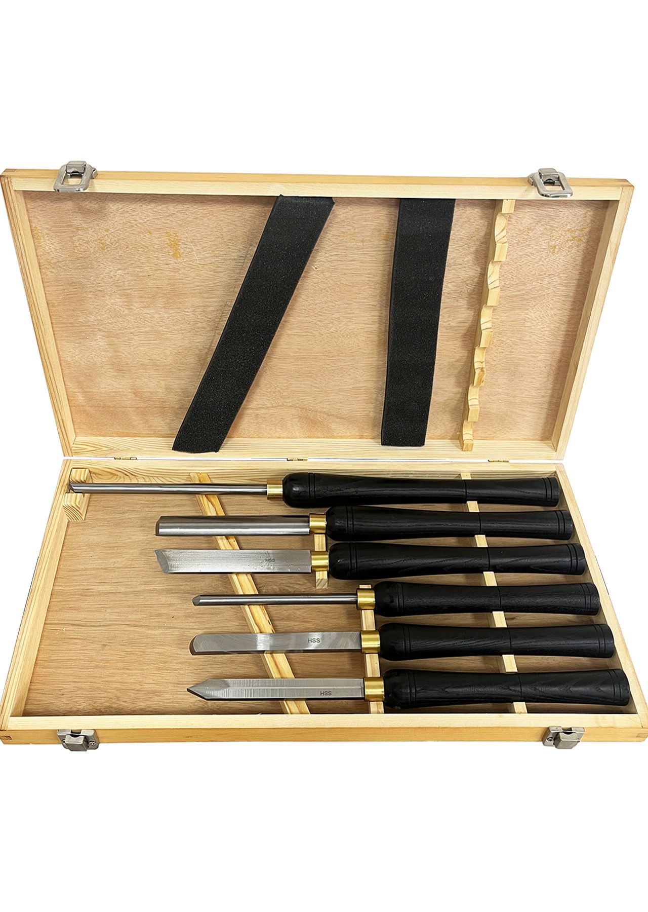 나무 칼을 돌리는 새로운 6pcs 검은 손잡이