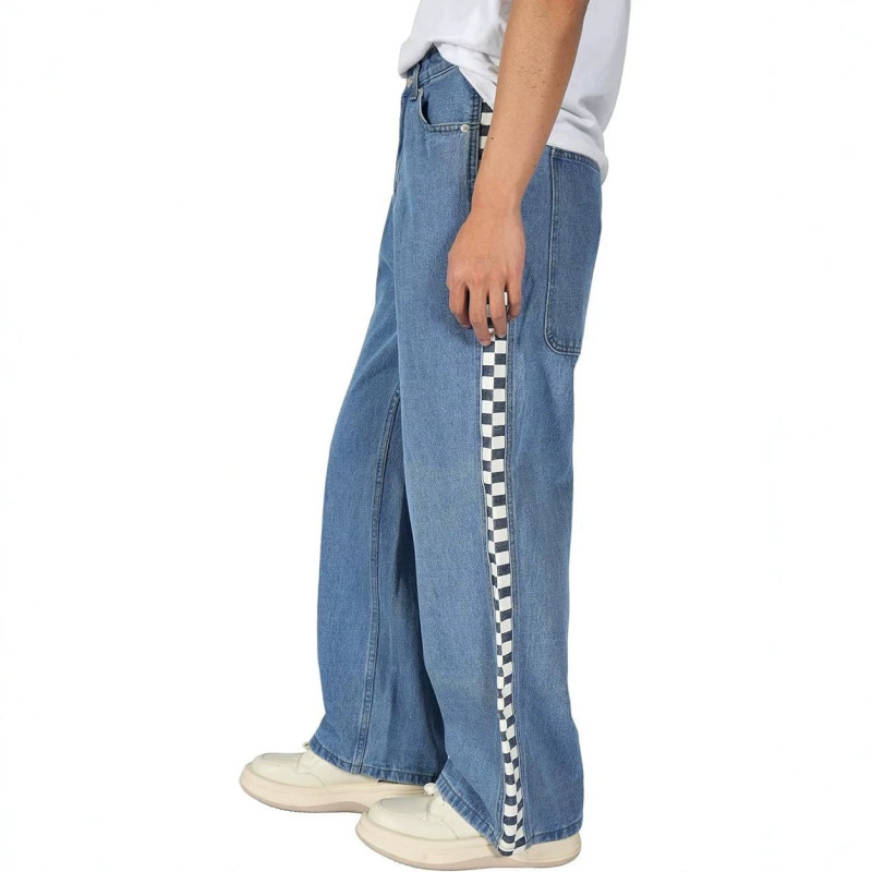 Authentic Men's Classic 5-Pocket Loose Cotton Jeans, Vintage Stone Wash