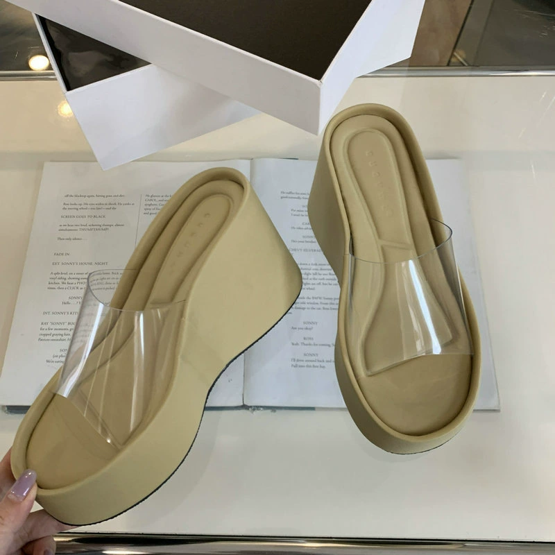 2025 новые летние модные универсальные сандалии для женщин с круглым носком, открытым носком, кристаллами, прозрачной платформой и однорядной верхней частью