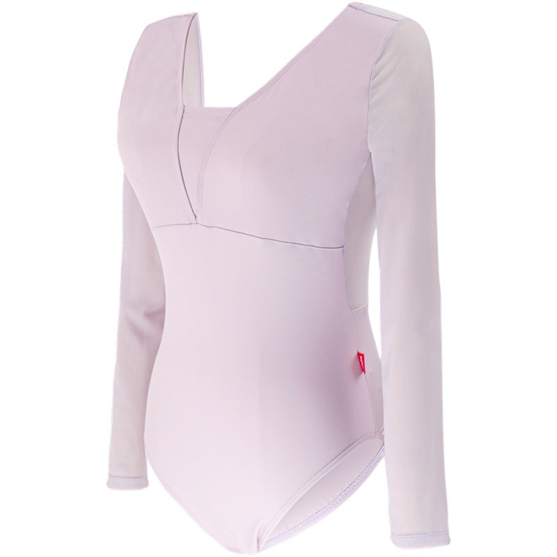 Ropa de práctica de danza de Ballet de malla suave de nylon ajustada a la cintura Ropa de baile para adultos de primavera transpirable ropa de gimnasia en forma de examen de arte para mujeres image 1