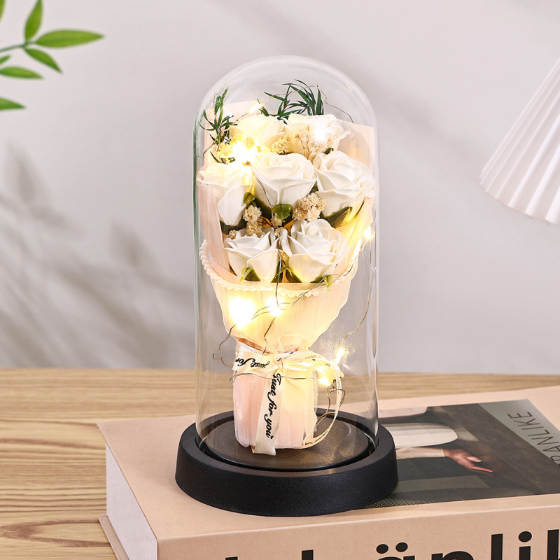 中国のバレンタインデーのギフトパールエッジ永遠の花ローズガラスカバークロスボーダー誕生日ギフト装飾品教師の日|undefined