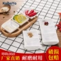 调味连体日式白色三格碟