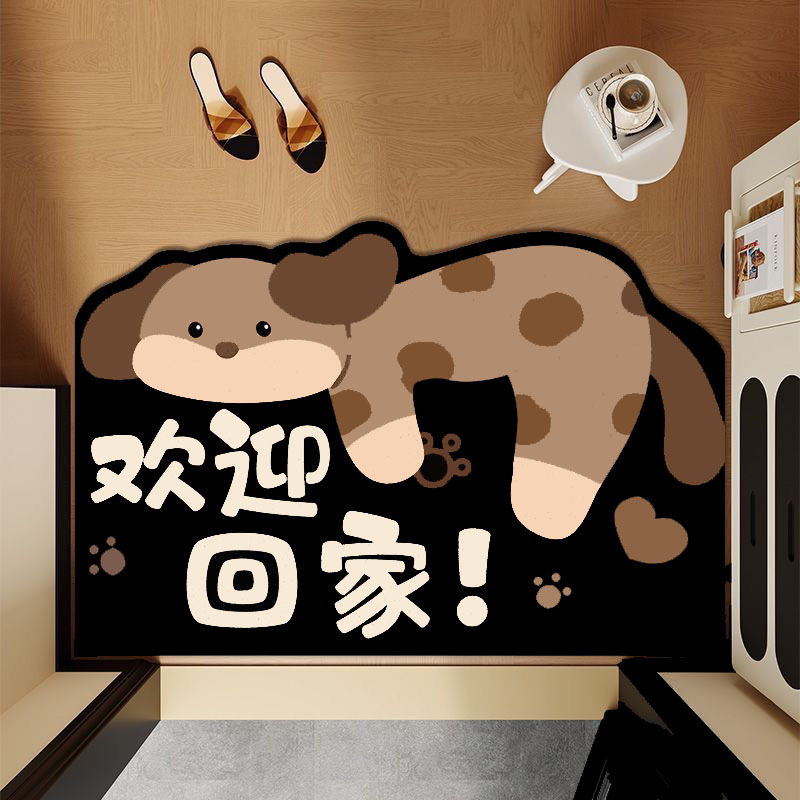 卡通猫入户门免洗地垫浴室进门硅藻泥吸水防滑垫玄关脚垫洗手台垫|undefined