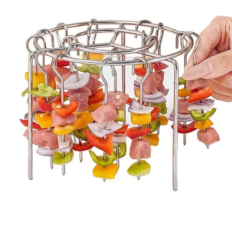 ステンレス製焼肉棚空気揚げ鍋縦型304グリル専用円形バーベキュー家庭用オーブンキッチン串焼き|undefined