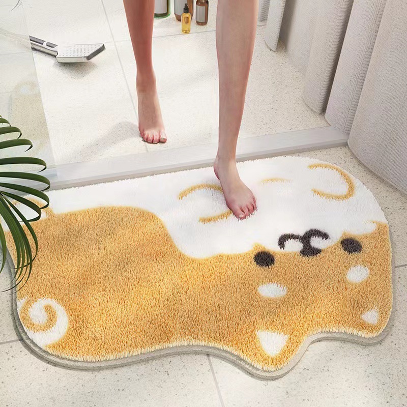Cute Cartoon Special-Shaped Imitation Cashmere Bathroom Floor Mat Bedroom Bedside Blanket Sofa Coffee Table Mat Girl Plush Foot Mat