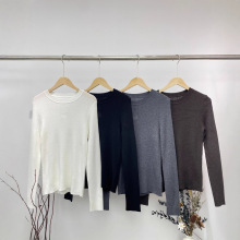 正确版本秋冬紧身高级感女生衣服 时尚休闲中性风穿搭打底衫外贸