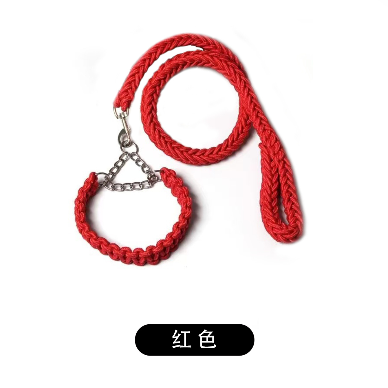 Venta al por mayor nacional tejido a mano de ocho hilos collar de cadena de perro a prueba de explosiones Punch P cadena correa para mascotas cuerda de perro collar de perro