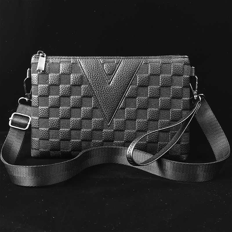 Kuaishou celebridad Wu Di Tianou mismo estilo de negocios en relieve bolso de los hombres espíritu Guy billetera bolsa social bolso de los hombres de moda