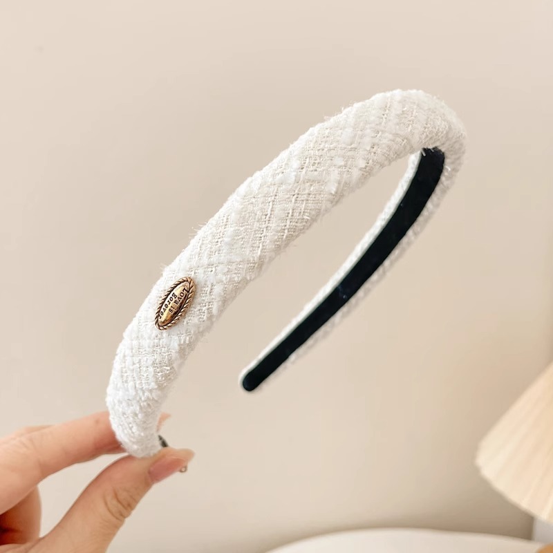 Alta gama Chanel estilo alto cráneo superior diadema de las mujeres de todo partido pelo presionando diadema pelo paquete temperamento tocado horquilla grutas pelo