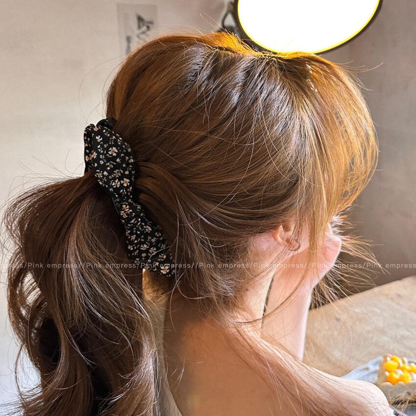 1# black and white floral bow banana clip - approximately 13.5cm