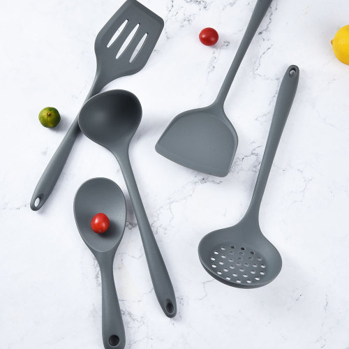 Silicone spatula and spoon 5-piece set long handle non-stick pot silicone spatula temperature-resistant food grade silicone kitchenware set wholesale