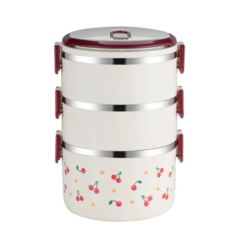 Nuevo producto de cereza aislamiento de acero inoxidable alumno de oficina portable caja de comedor puede calentar microondas caja de almuerzo