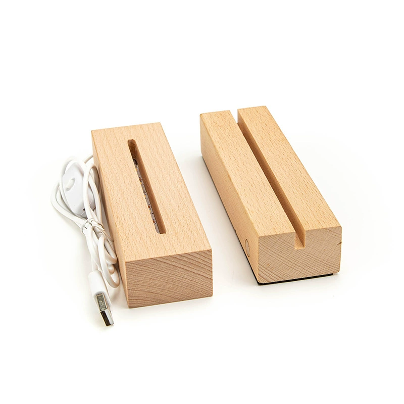 LED night light, wooden base, acrylic lights