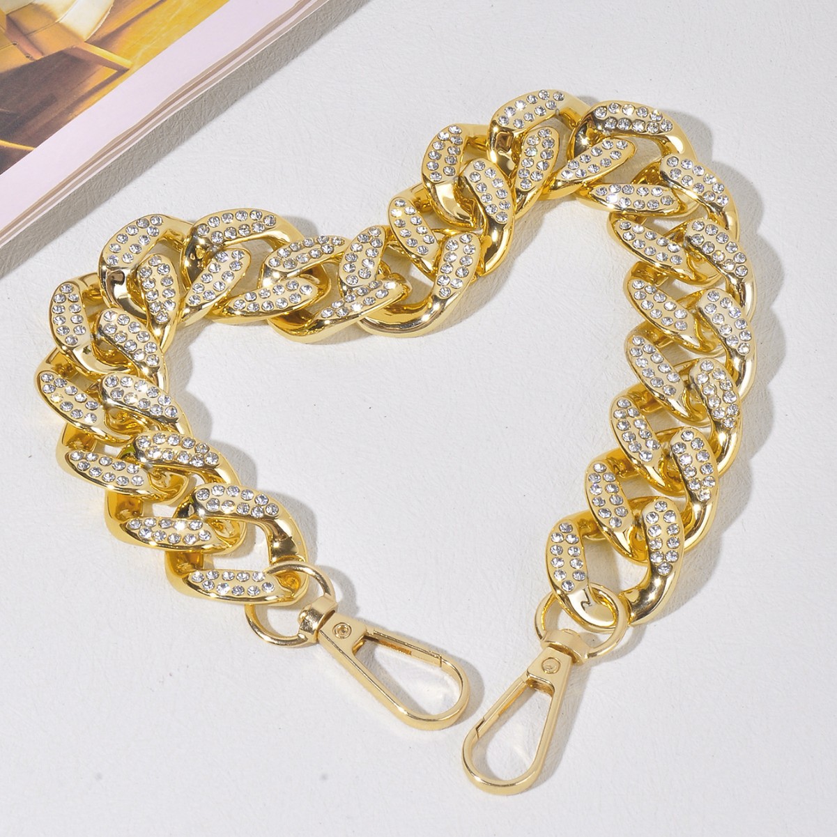 Pulseras de diamantes completos UV DIY accesorios de joyería cadena de diamantes bolsos de cadenas de teléfonos móviles cuerdas colgantes llaveros bolsos hechos a mano image 8