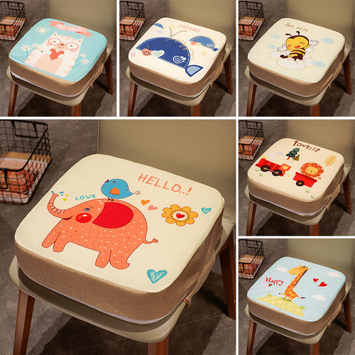 Children's Cartoon Height Increasing Pad Thickened and Elevated Sponge Seat Cushion for Primary School Students and Toddlers All-Season Universal Dining Chair Pad