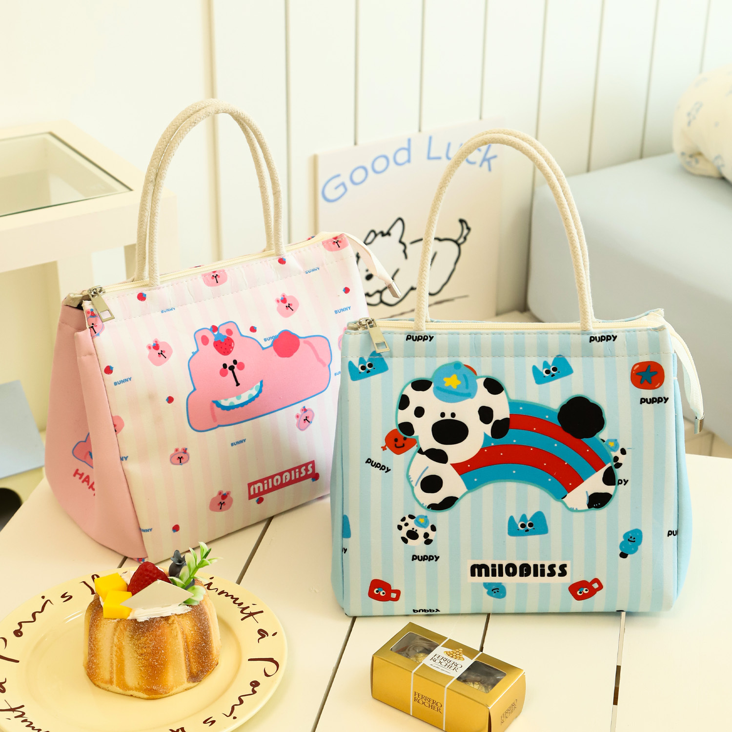 Cute Aluminum Foil Lunch Box Insulation Bag Portable Lunch Bag Kidsren Student Office Worker Storage Bag Lunch Bag