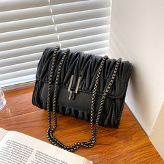 跨境女包2024新款潮時尚繡線鏈條單肩包潮斜挎小方包一件代發
