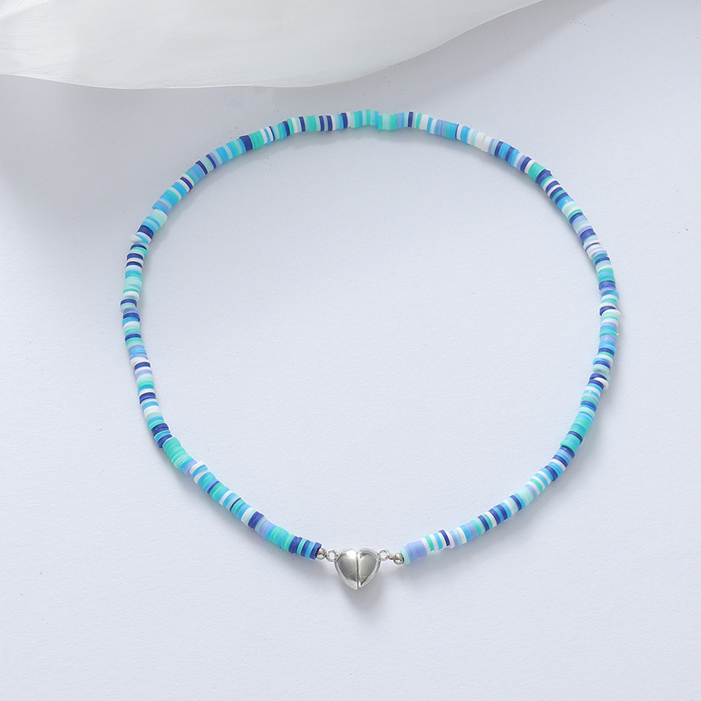 Einfacher Stil Herzform Weichen Lehm Perlen Halskette Mit Anhänger display picture 5