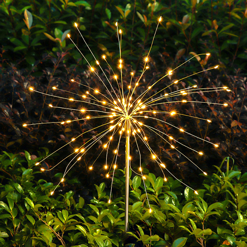 LED solar ground stake copper wire light dandelion outdoor courtyard garden decoration Christmas light string starry sky lights