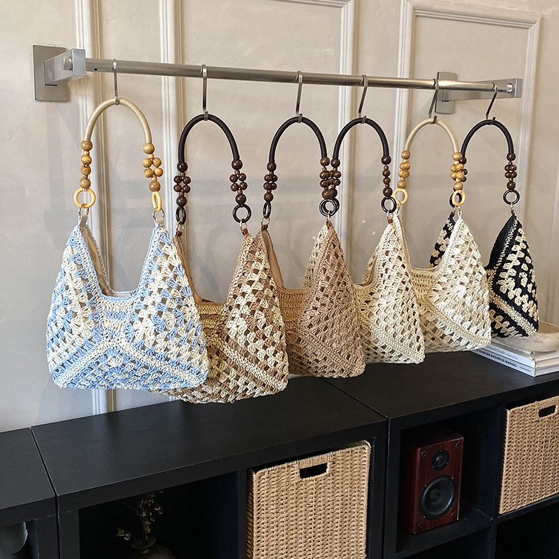 2026 New Summer Straw Woven Bag For Women, Hollow Out Shoulder Tote Bag For Beach Vacation, Woven Market Basket Bag - Thumbnail 4