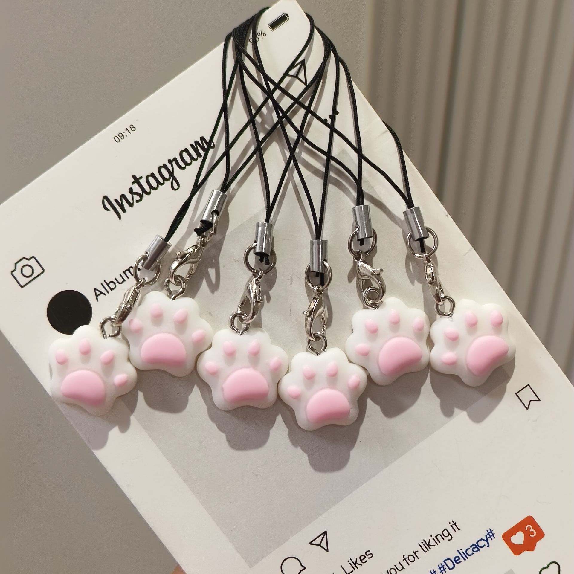 Cute Cat Claw Mobile Phone Chain USB Flash Drive Pendant Pen Bag Pendant Decoration Ins Girly Heart Matchinging Accessories Wholesale